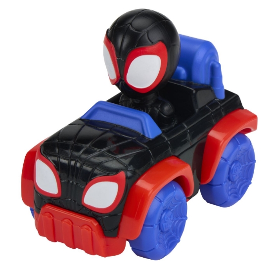 Imagine SPIDEY SI PRIETENII LUI UIMITORI MARVEL SUPER ROLLERS SET FIGURINA MILES MORALES CU VEHICUL 5.5CM