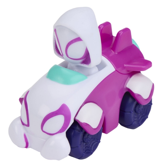 Imagine SPIDEY SI PRIETENII LUI UIMITORI MARVEL SUPER ROLLERS SET FIGURINA GHOST SPIDER CU VEHICUL 5.5CM