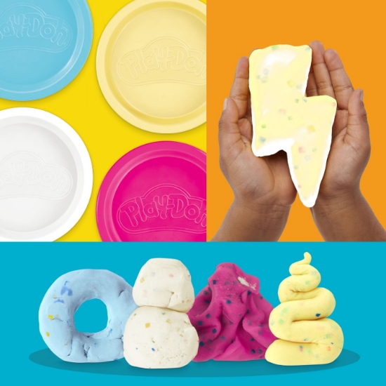 Imagine PLAY DOH SET 4 CUTII PLASTILINA CONFETI 
