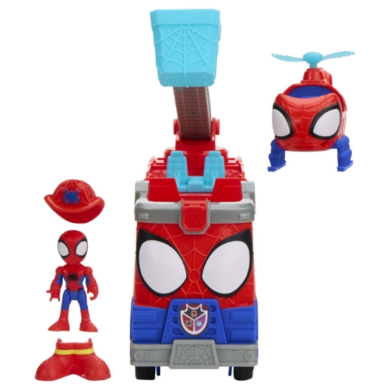 Imagine SPIDEY SI PRIETENII LUI UIMITORI MARVEL RESCUE WEBS SET CAMION DE POMPIERI CU FIGURINE SI ACCESORII 