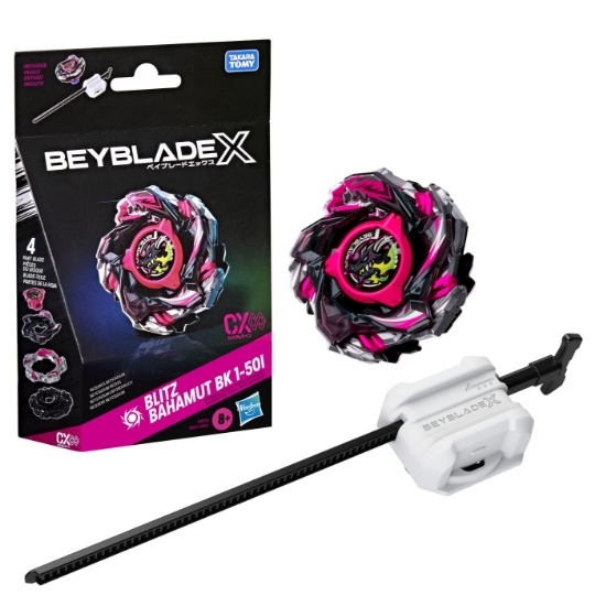 Imagine BEYBLADE X SET LANSATOR SI ROATA BLITZ BAHAMUT BK 1-50I