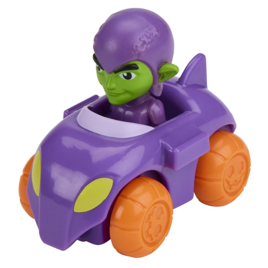 Imagine SPIDEY SI PRIETENII LUI UIMITORI MARVEL SUPER ROLLERS SET FIGURINA GREEN GOBLIN CU VEHICUL 5.5CM