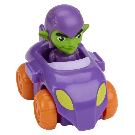 Imagine SPIDEY SI PRIETENII LUI UIMITORI MARVEL SUPER ROLLERS SET FIGURINA GREEN GOBLIN CU VEHICUL 5.5CM
