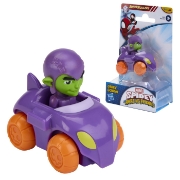 Imagine SPIDEY SI PRIETENII LUI UIMITORI MARVEL SUPER ROLLERS SET FIGURINA GREEN GOBLIN CU VEHICUL 5.5CM