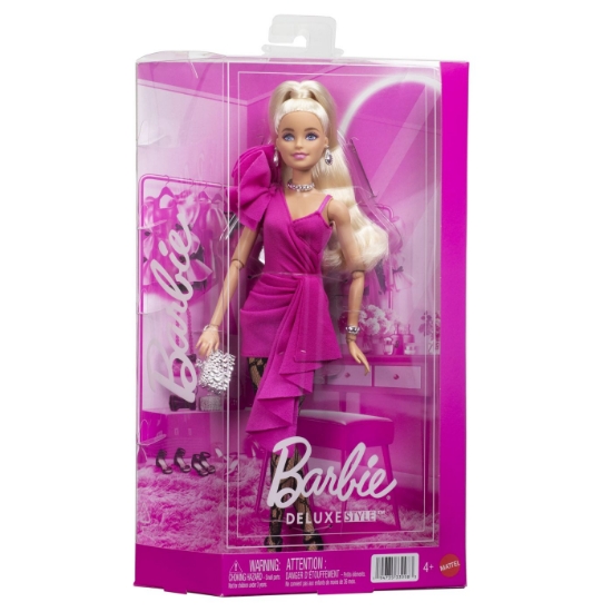 Imagine BARBIE DELUXE STYLE PAPUSA BARBIE BLONDA CU ROCHIE ROZ