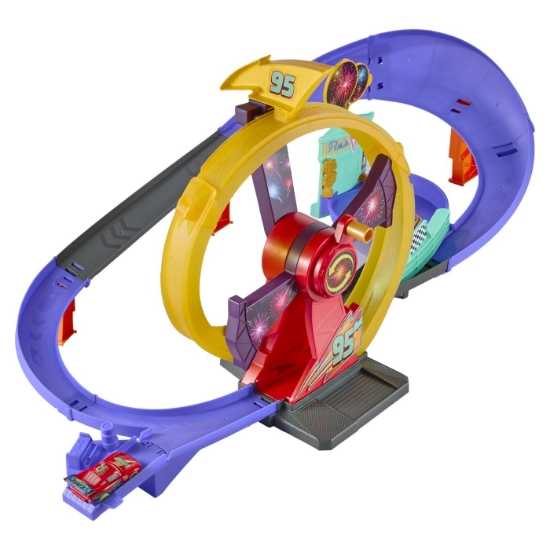 Imagine CARS PISTA DE CURSE CELEBRATION RACEWAY FULGER MCQUEEN CU 1 MASINUTA INCLUSA