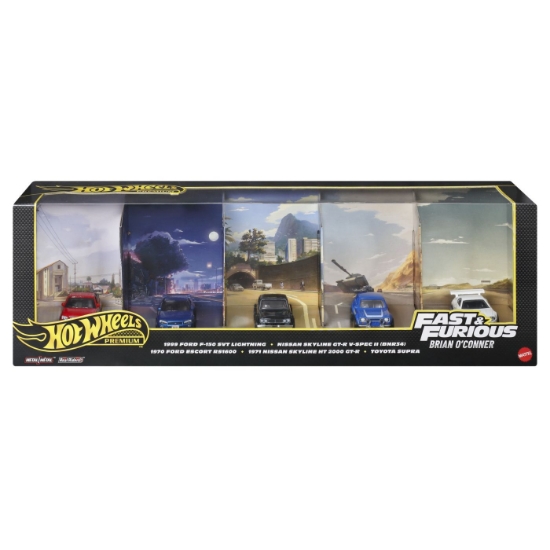Imagine HOT WHEELS PREMIUM FAST AND FURIOUS SET 5 MASINUTE METALICE SCARA 1 LA 64