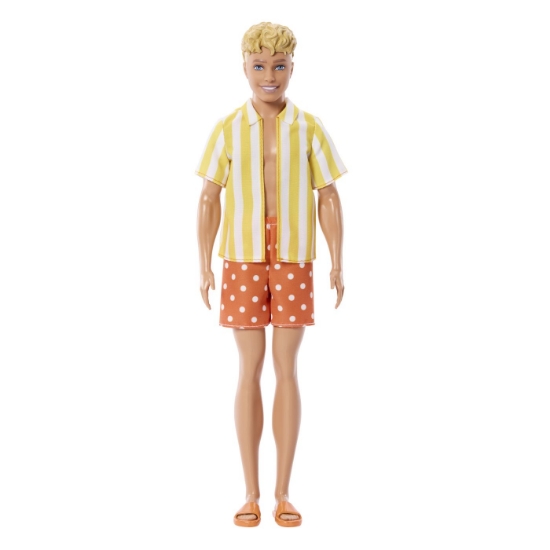 Imagine BARBIE PAPUSA BAIAT FASHIONISTAS IN CAMASA SI PANTALONI PORTOCALII