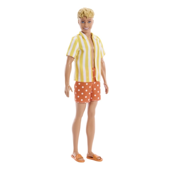 Imagine BARBIE PAPUSA BAIAT FASHIONISTAS IN CAMASA SI PANTALONI PORTOCALII