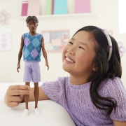 Imagine BARBIE PAPUSA BAIAT FASHIONISTAS CU PAR AFRO