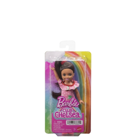 Imagine BARBIE PAPUSA CHELSEA BLONDA CU ROCHITA ROZ CU BULINE
