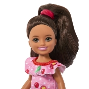 Imagine BARBIE PAPUSA CHELSEA BLONDA CU ROCHITA ROZ CU BULINE