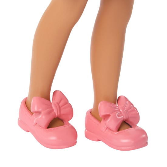 Imagine BARBIE PAPUSA CHELSEA BLONDA CU ROCHITA ROZ CU BULINE