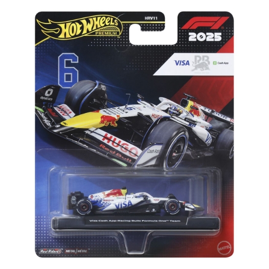 Imagine HOT WHEELS PREMIUM REAL RIDERS FORMULA 1 2024 MASINUTA METALICA VISA CASH APP RACING BULLS FORMULA ONE TEAM SCARA 1 LA 64