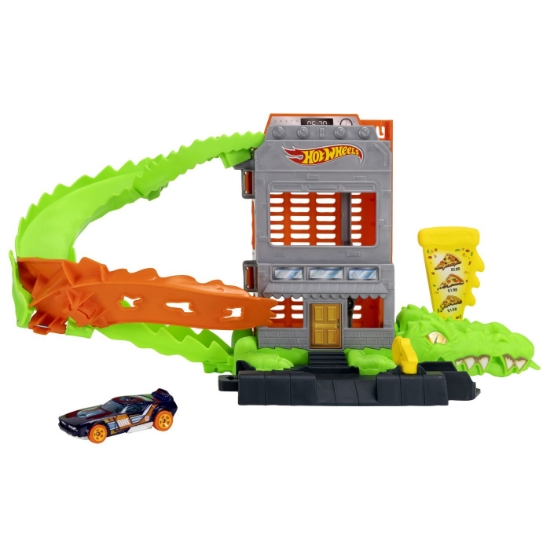 Imagine HOT WHEELS CITY PISTA INAMICILOR ATACUL CROC PIZZA