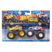 Imagine HOT WHEELS MONSTER TRUCK SET 2 MASINI HELICHOPPER SI RESCUE RAMPAGER SCARA 1 LA 64