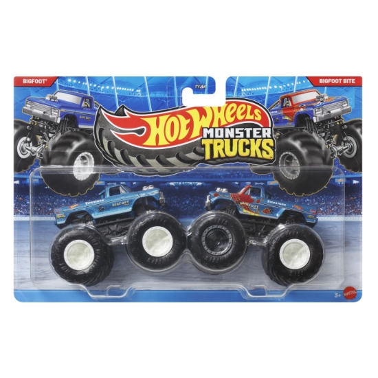 Imagine HOT WHEELS MONSTER TRUCK SET 2 MASINI BIGFOOT SI BIGFOOT BITE SCARA 1 LA 64