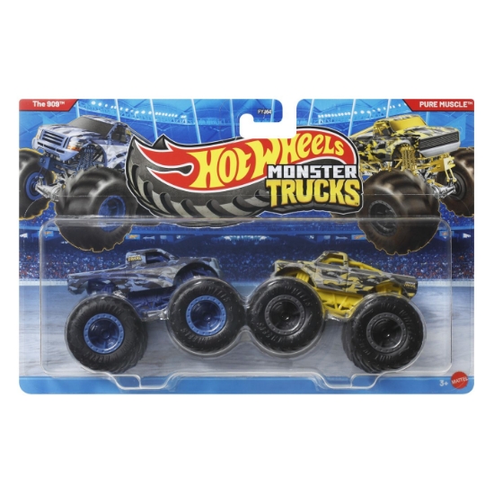 Imagine HOT WHEELS MONSTER TRUCK SET 2 MASINI THE 909 SI PURE MUSCLE SCARA 1 LA 64