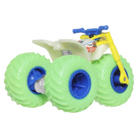 Imagine HOT WHEELS MONSTER TRUCK GLOW IN THE DARK MASINUTA TRI TO CRUSH ME SCARA 1 LA 64