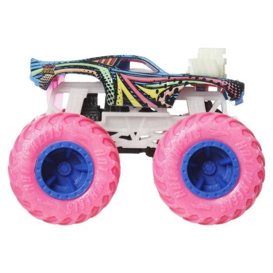 Imagine HOT WHEELS MONSTER TRUCK GLOW IN THE DARK MASINUTA RODGER DODGER SCARA 1 LA 64