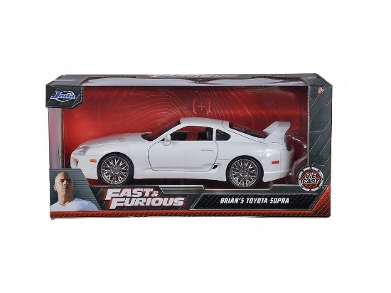 Imagine JADA FAST AND FURIOUS MASINUTA METALICA BRIANS TOYOTA SUPRA ALB SCARA 1 LA 24