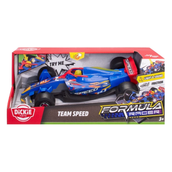 Imagine DICKIE TOYS FORMULA RACER MASINA TEAM SPEED CU LUMINI SI SUNETE SCARA 1 LA 24