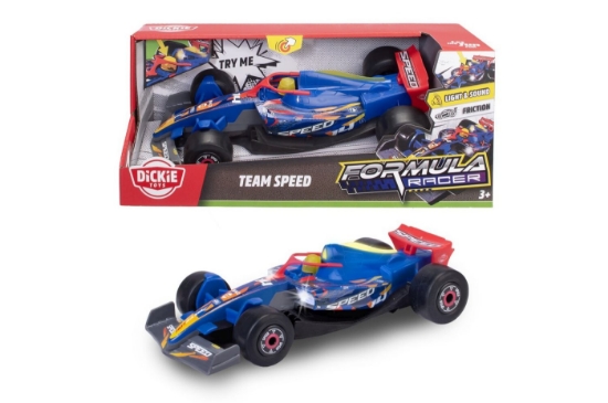 Imagine DICKIE TOYS FORMULA RACER MASINA TEAM SPEED CU LUMINI SI SUNETE SCARA 1 LA 24