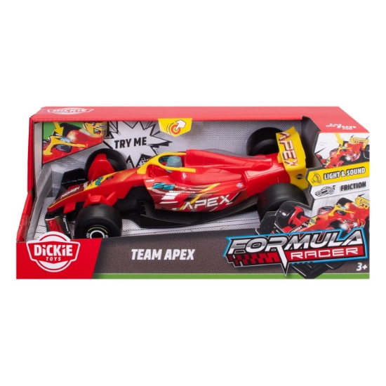 Imagine DICKIE TOYS FORMULA RACER MASINA TEAM APEX CU LUMINI SI SUNETE SCARA 1 LA 24
