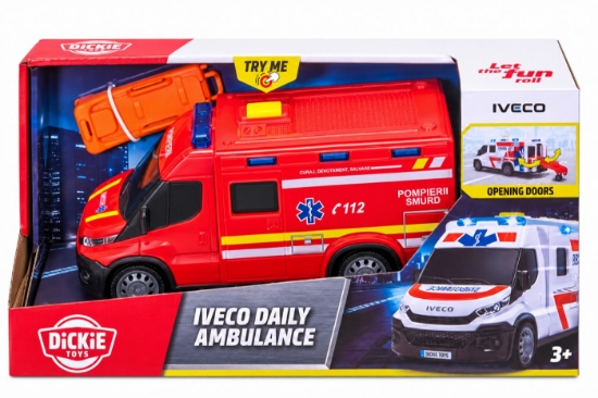 Imagine DICKIE TOYS AMBULANTA IVECO SCARA 1 LA 32 