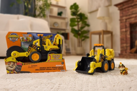 Imagine PATRULA CATELUSILOR RUBBLE SI ECHIPA VEHICUL BULDOZER CU MOTOR DUBLU