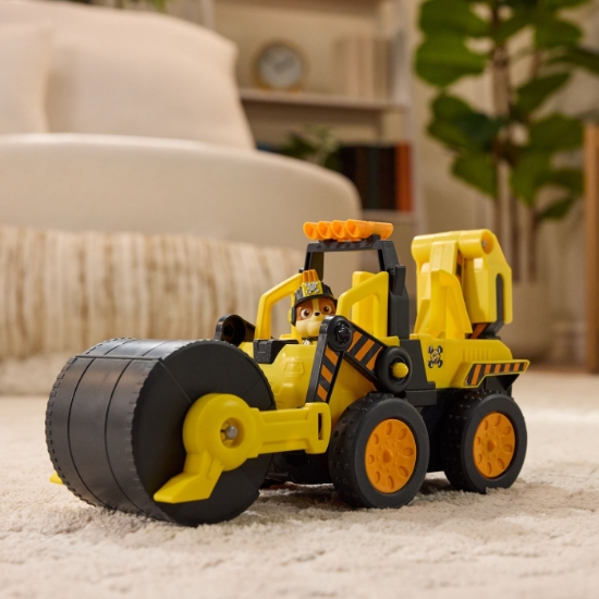 Imagine PATRULA CATELUSILOR RUBBLE SI ECHIPA VEHICUL BULDOZER CU MOTOR DUBLU