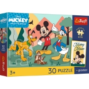 Imagine PUZZLE TREFL 30 PREMIUM PLUS KIDS MICKEY SI PRIETENII MOMENTE DE BASM PLUS POSTER 