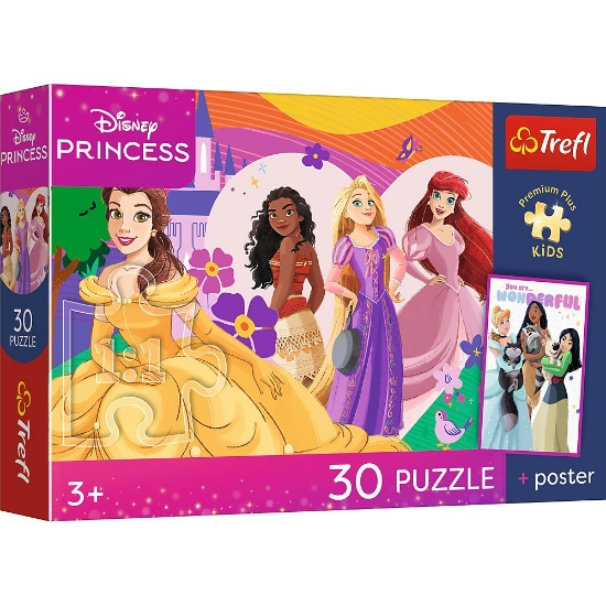Imagine PUZZLE TREFL 30 PREMIUM PLUS KIDS DISNEY PRINCESS PRINTESE SI PRIETENIE PLUS POSTER 