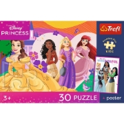 Imagine PUZZLE TREFL 30 PREMIUM PLUS KIDS DISNEY PRINCESS PRINTESE SI PRIETENIE PLUS POSTER 