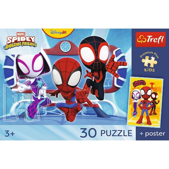 Imagine PUZZLE TREFL 30 PREMIUM PLUS KIDS SPIDEY IN ACTIUNE PLUS POSTER 