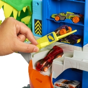 Imagine HOT WHEELS CITY SET DE JOACA GARAJ T REX SUPREM CU 2 MASINUTE INCLUSE 