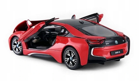 Imagine MASINUTA METALICA BMW I8 ROSU SCARA 1 LA 24