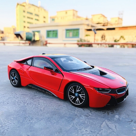 Imagine MASINUTA METALICA BMW I8 ROSU SCARA 1 LA 24
