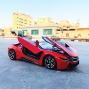 Imagine MASINUTA METALICA BMW I8 ROSU SCARA 1 LA 24