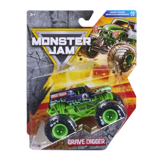 Imagine MONSTER JAM LEGACY TRUCKS MASINUTA METALICA GRAVE DIGGER SCARA 1 LA 64