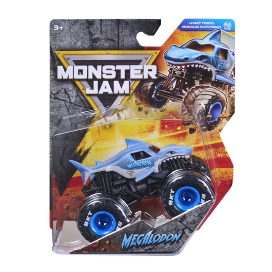 Imagine MONSTER JAM LEGACY TRUCKS MASINUTA METALICA MEGALODON SCARA 1 LA 64