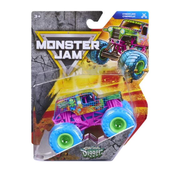 Imagine MONSTER JAM CYBERFLARE MASINUTA METALICA SON UVA DIGGER SCARA 1 LA 64