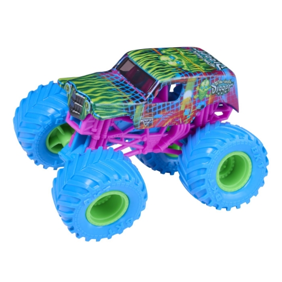 Imagine MONSTER JAM CYBERFLARE MASINUTA METALICA SON UVA DIGGER SCARA 1 LA 64