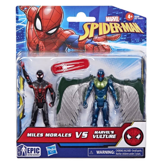 Imagine MARVEL SPIDER MAN SET 2 FIGURINE MILES MORALES VS MARVELS VULTURE 