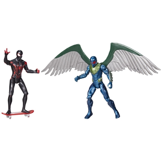 Imagine MARVEL SPIDER MAN SET 2 FIGURINE MILES MORALES VS MARVELS VULTURE 
