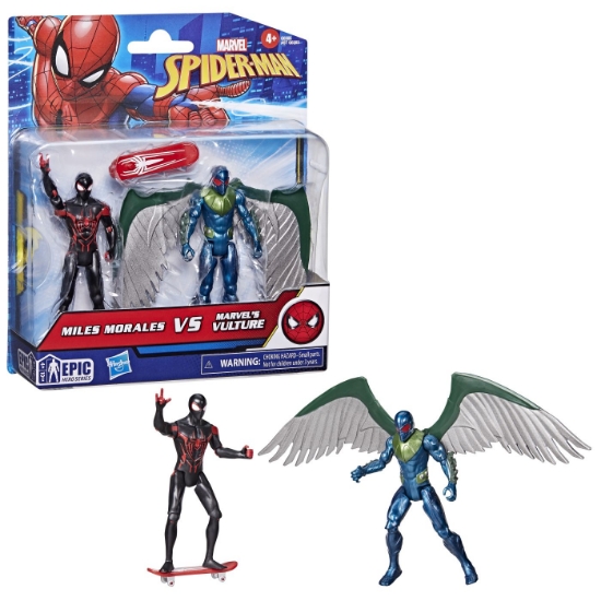 Imagine MARVEL SPIDER MAN SET 2 FIGURINE MILES MORALES VS MARVELS VULTURE 