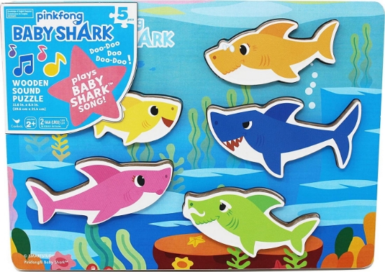 Imagine BABY SHARK PUZZLE DIN LEMN MUZICAL 5 PIESE