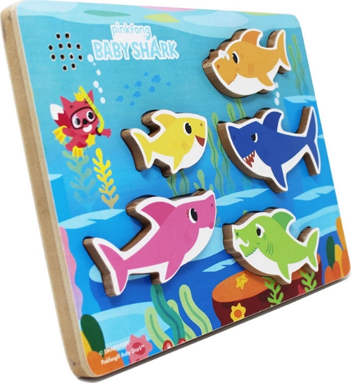 Imagine BABY SHARK PUZZLE DIN LEMN MUZICAL 5 PIESE