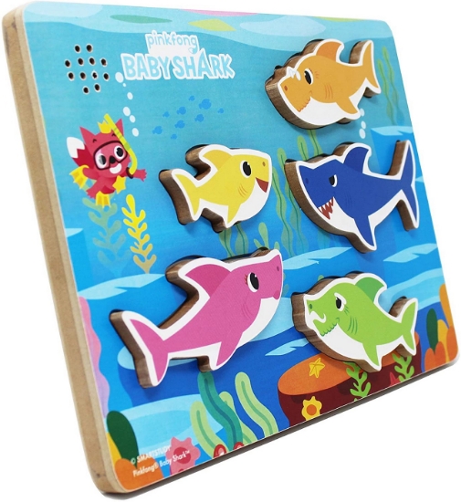 Imagine BABY SHARK PUZZLE DIN LEMN MUZICAL 5 PIESE