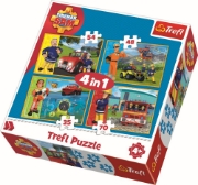 Imagine PUZZLE TREFL 4IN1 POMPIERUL SAM IN ACTIUNE